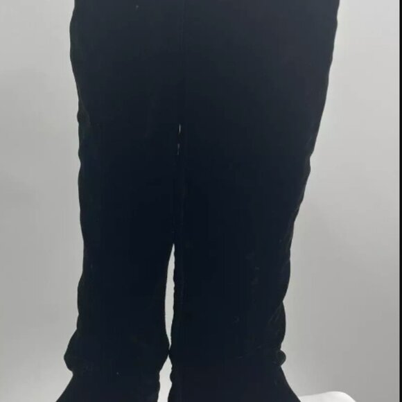 CHANEL Black Velvet Velour Knee High Boots W/Patent Heels/Cap Toe CC/ Logo Sz 40 - Picture 6 of 12